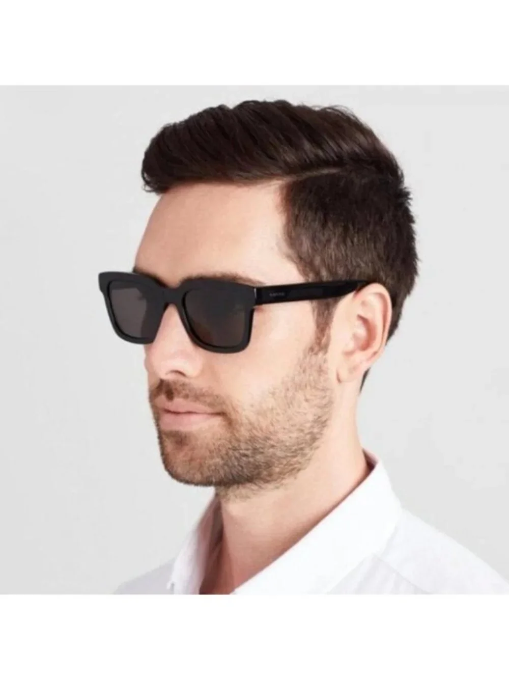 Gucci GG0001SN 001 Sunglasses Black Square Frame, Grey Lenses